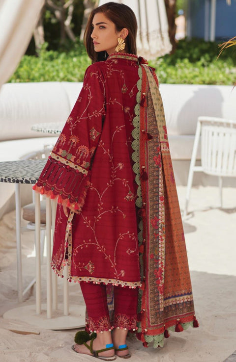 Fta - WES LUXURY LAWN'25 BY FARAH TALIB AZIZ EMBROIDERED SUITS UNSTITCHED 3 PIECE - SUMMER COLLECTION - aubranz.com