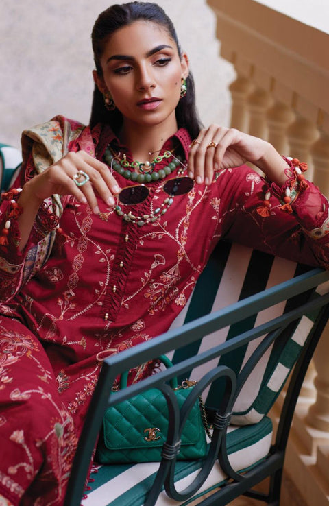 Fta - WES LUXURY LAWN'25 BY FARAH TALIB AZIZ EMBROIDERED SUITS UNSTITCHED 3 PIECE - SUMMER COLLECTION - aubranz.com