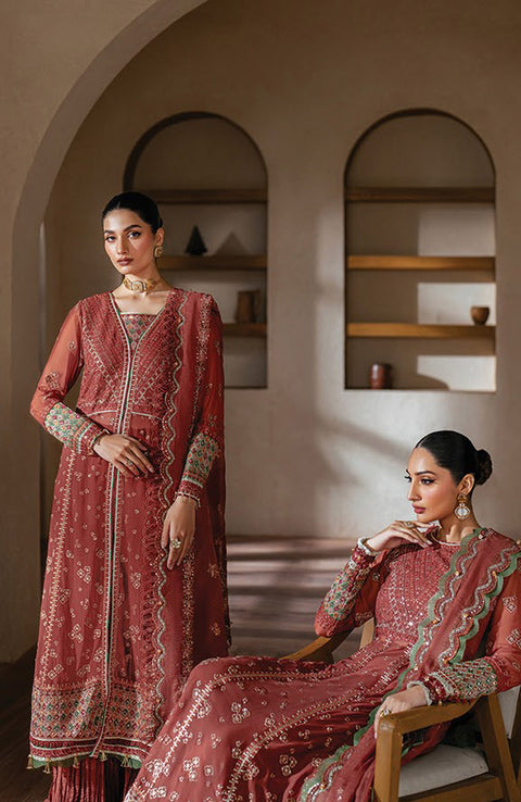 Xenia - Niran by Xenia Embroidered Chiffon Suits Unstitched 3 Piece - Formals Collection - aubranz.com