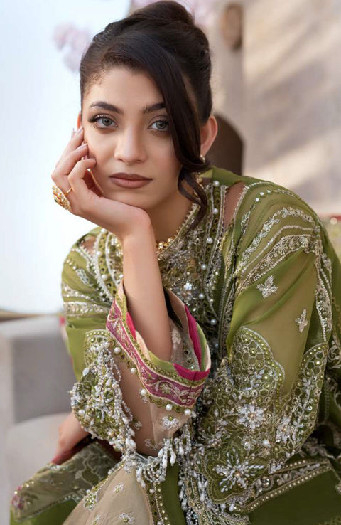 Elaf - Celebrations by Elaf Embroidered Organza Suit Unstitched 4 Piece - Formal Collection - aubranz.com