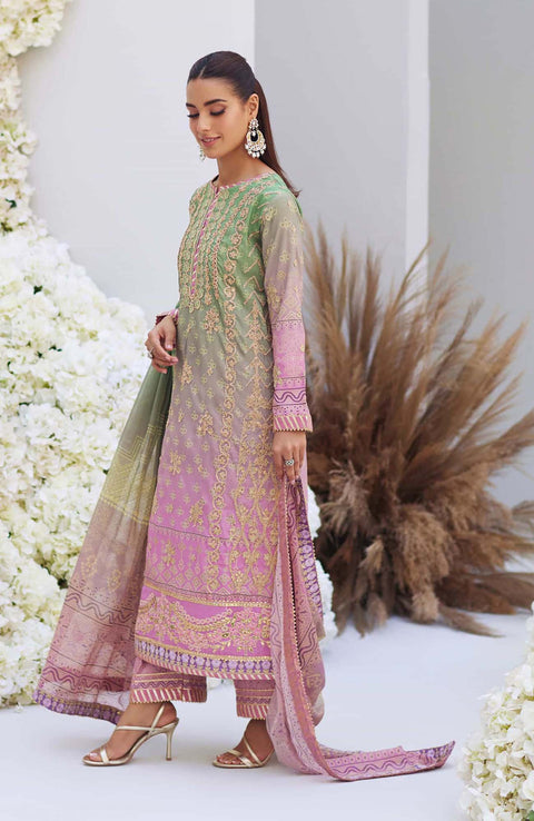 Mina_Hasan - Mina Hasan Embroidered Raw Silk Suit Unstitched 3 Piece Leila - Formal Collection - aubranz.com