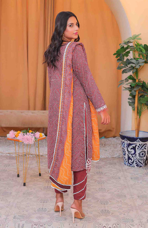 Abtextiles - Meerub Ikat Vol 2 Wrinkle Free Collection'25 By Ab Textile Embroidered Lawn Suit Unstitched 3 Piece - Summer Collection - aubranz.com