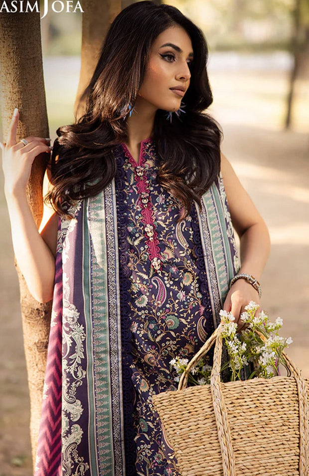 Asimjofa - Asim Jofa Lawn'25 Printed Suits Unstitched 3 Piece - Summer Collection - aubranz.com