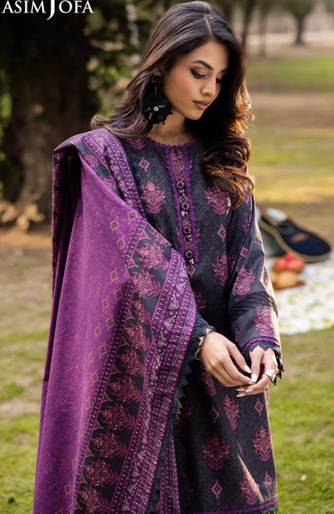 Asimjofa - Asim Jofa Lawn'25 Printed Suits Unstitched 3 Piece - Summer Collection - aubranz.com
