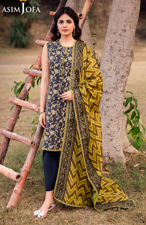 Asimjofa - Asim Jofa Lawn'25 Printed Suits Unstitched 3 Piece - Summer Collection - aubranz.com