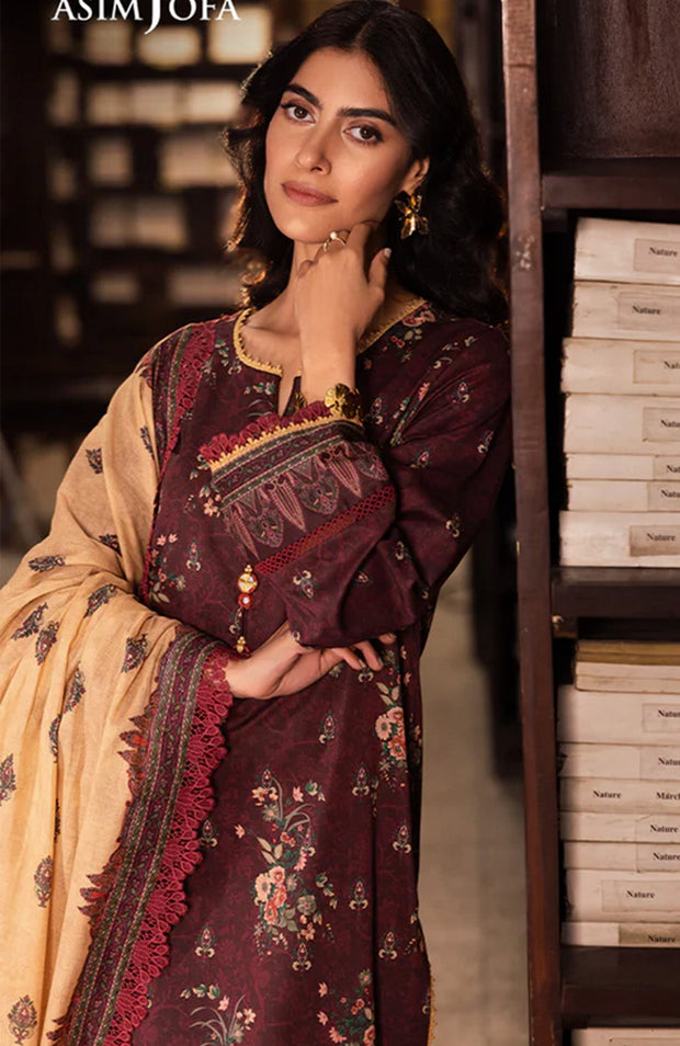Asimjofa - Asim Jofa Lawn'25 Printed Suits Unstitched 3 Piece - Summer Collection - aubranz.com
