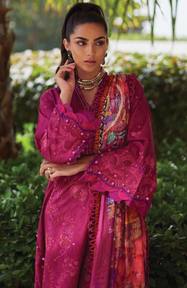 Fta - WES LUXURY LAWN'25 BY FARAH TALIB AZIZ EMBROIDERED SUITS UNSTITCHED 3 PIECE - SUMMER COLLECTION - aubranz.com