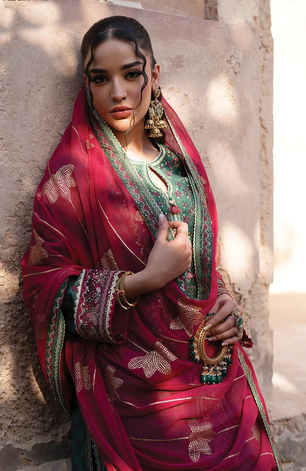 Xenia - Rumi Luxe'25 By Xenia Embroidered Chiffon Suit Unstitched 3 piece - Formal Collection - aubranz.com