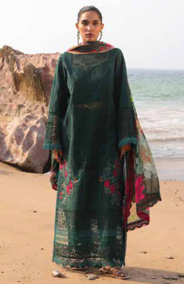 Imrozia - Hania Luxury Lawn'25 By Imrozia Embroidered Suit Unstitched 3 Piece - Summer Collection - aubranz.com