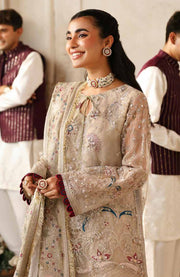 Nureh - Jhoomro By Nureh Embroidered Organza Suit Unstitched 3 Piece - aubranz.com