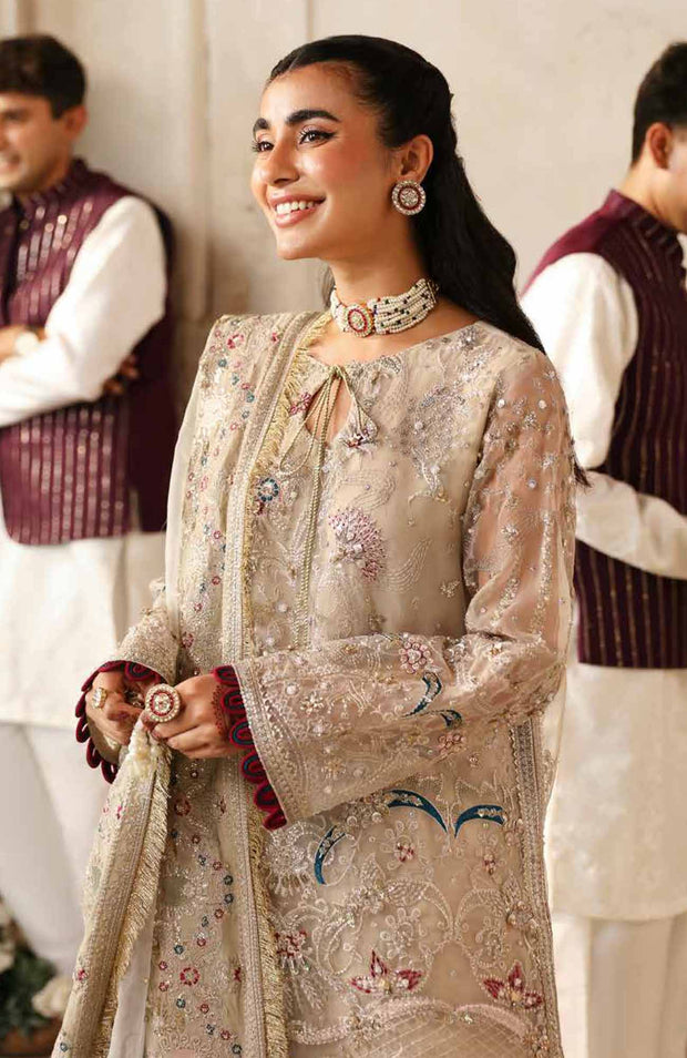 Nureh - Jhoomro By Nureh Embroidered Organza Suit Unstitched 3 Piece - aubranz.com