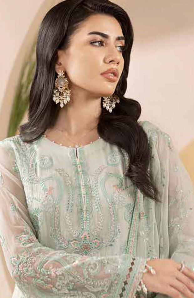 Lavish - Pareesa Chiffon Collection'24 By Lavish Embroidered Suit Unstithced 3 Piece - aubranz.com