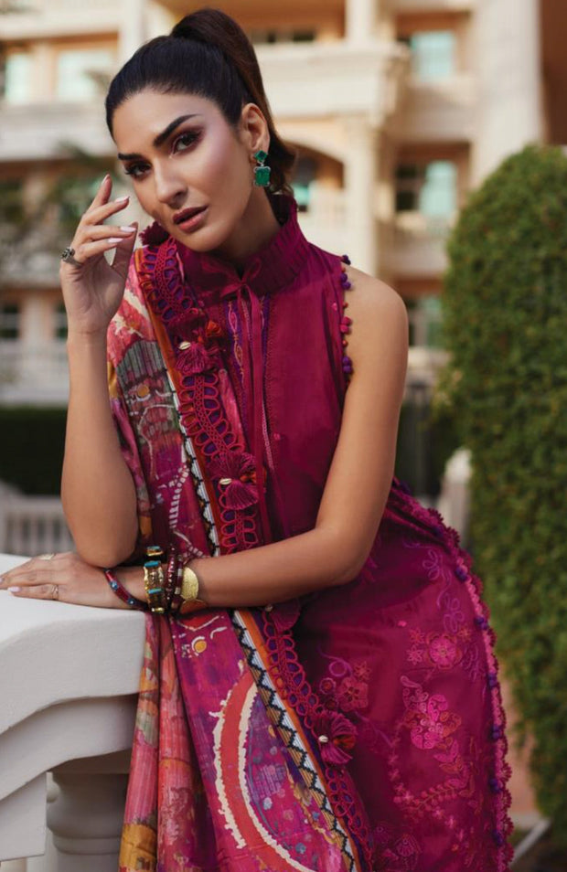 Fta - WES LUXURY LAWN'25 BY FARAH TALIB AZIZ EMBROIDERED SUITS UNSTITCHED 3 PIECE - SUMMER COLLECTION - aubranz.com