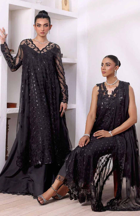 Sadiaasad - De Luxe'24 Noor By Saadia asad Embroidered Chiffon Suit Unstitched 3 Piece - aubranz.com