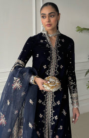 Qalamkar - Qalamkar Embroidered Velvet Suits Unstitched 3 Piece - Winter Collection - aubranz.com