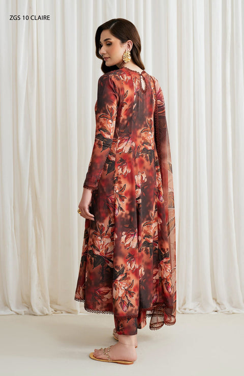 Zarif - Prints by Zarif Georgette Silk'24 Unstitched 3 Piece - WINTER COLLECTION - aubranz.com
