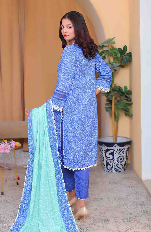 Abtextiles - Meerub Ikat Vol 2 Wrinkle Free Collection'25 By Ab Textile Embroidered Lawn Suit Unstitched 3 Piece - Summer Collection - aubranz.com