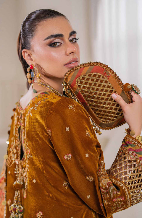 Baroque - EMBROIDERED VELVET COLLECTION'24 BY BAROQUE UNSTITCHED 3 PIECE SUIT WINTER COLLECTION - aubranz.com