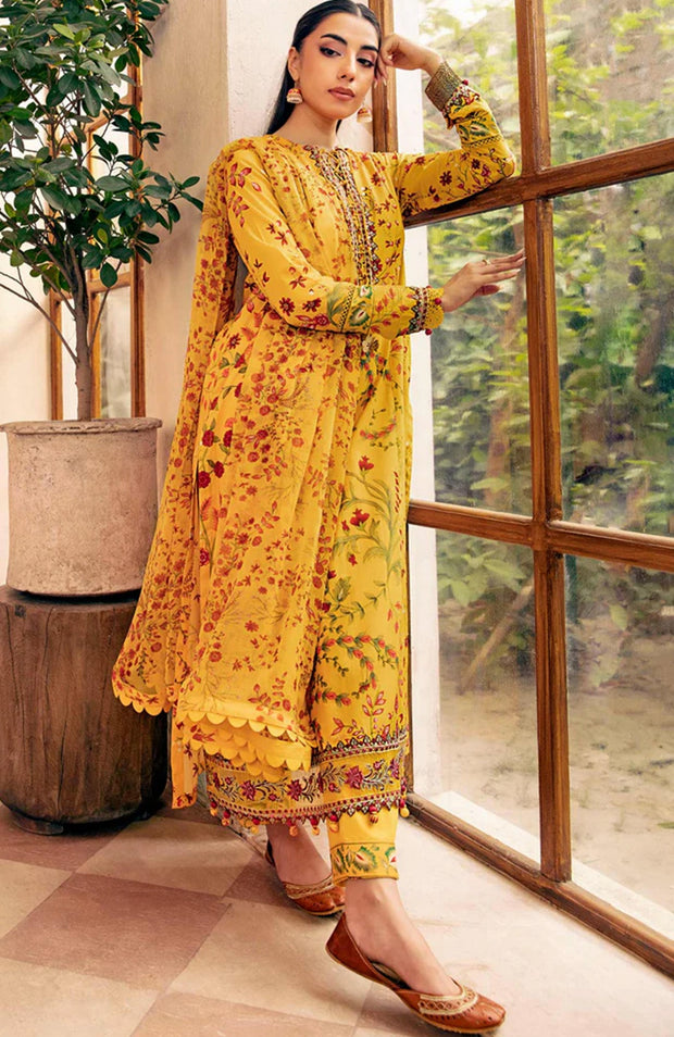 Mariab - M Basic Eid II Collection'25 Printed Lawn Suits Unstitched 3 piece - summer collection - aubranz.com