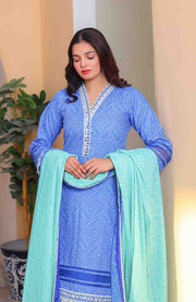 Abtextiles - Meerub Ikat Vol 2 Wrinkle Free Collection'25 By Ab Textile Embroidered Lawn Suit Unstitched 3 Piece - Summer Collection - aubranz.com