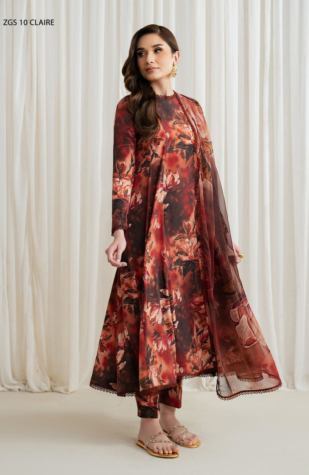 Zarif - Prints by Zarif Georgette Silk'24 Unstitched 3 Piece - WINTER COLLECTION - aubranz.com