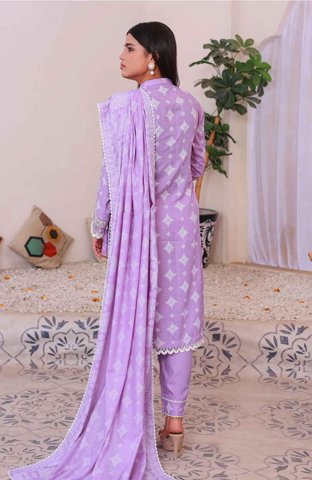 Abtextiles - Meerub Ikat Wrinkle Free Collection'25 By Ab Textiles Embroidered Lawn Suit Unstitched 3 Piece - Summer Collection - aubranz.com