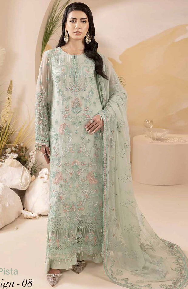 Lavish - Pareesa Chiffon Collection'24 By Lavish Embroidered Suit Unstithced 3 Piece - aubranz.com
