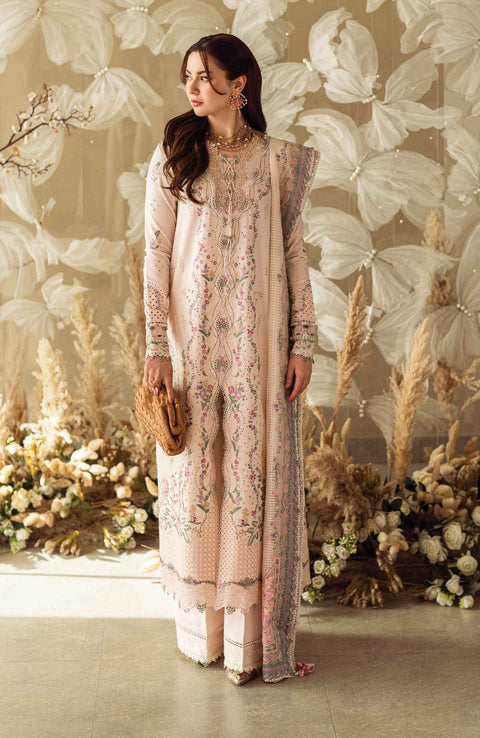 Qalamkar - Qalamkar Sahil Luxury Lawn'25 Embroidered Suit Unstitched 3 Piece - Summer Collection - aubranz.com