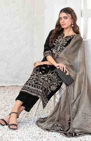 Tawakkalfabrics - VELVET REVERIE BY TAWAKKAL EMBROIDERED SUITS UNSTITCHED 3 PIECE - WINTER COLLECTION - aubranz.com