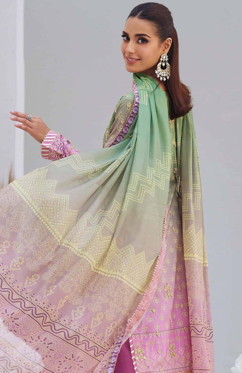 Mina_Hasan - Mina Hasan Embroidered Raw Silk Suit Unstitched 3 Piece Leila - Formal Collection - aubranz.com