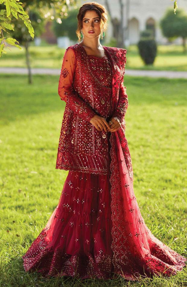 Qalamkar - Qalamkar shadmani raw silk'24 embroidered suits unstitched 3 piece - festive collection - aubranz.com