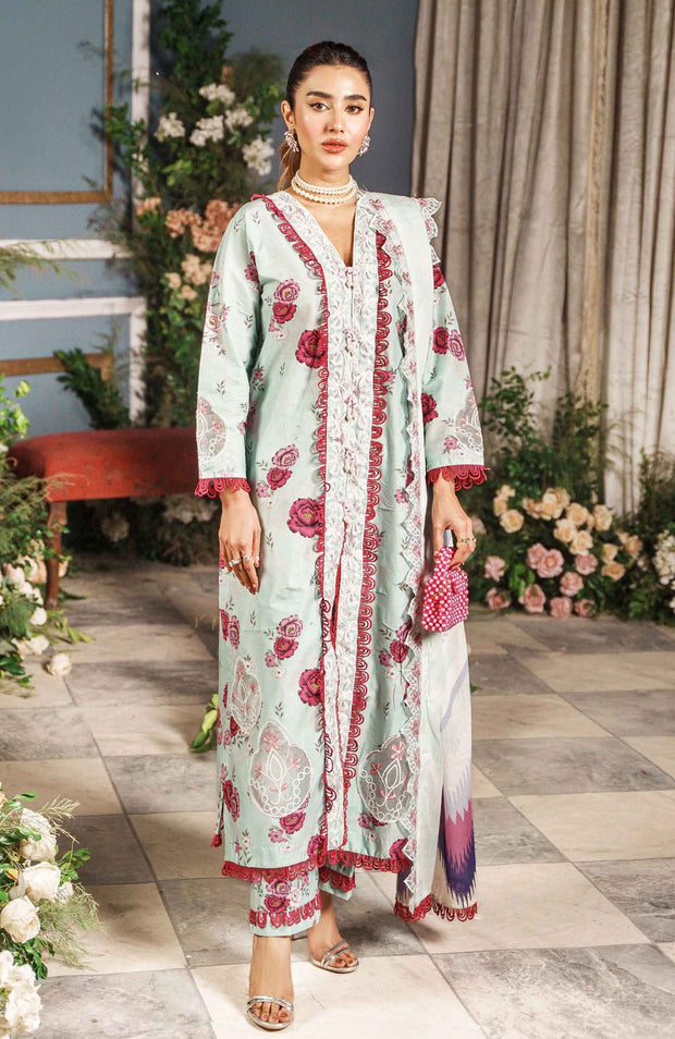 Alzohaib - Printkari Cutwork Applique Embroidered'24 By Al Zohaib Unstitched Cambric 3 Piece Suits Winter Collection - aubranz.com