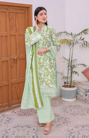 Abtextiles - Meerub Ikat Wrinkle Free Collection'25 By Ab Textiles Embroidered Lawn Suit Unstitched 3 Piece - Summer Collection - aubranz.com