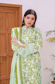 Abtextiles - Meerub Ikat Wrinkle Free Collection'25 By Ab Textiles Embroidered Lawn Suit Unstitched 3 Piece - Summer Collection - aubranz.com