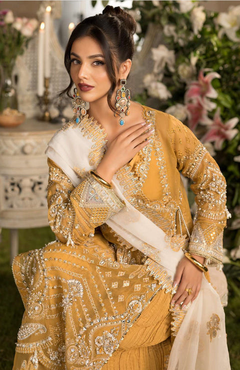Elaf - Celebrations by Elaf Embroidered Organza Suit Unstitched 4 Piece - Formal Collection - aubranz.com