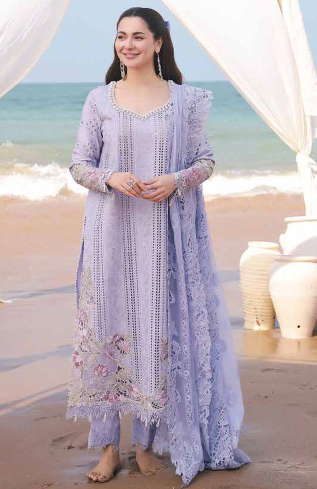 Imrozia - Hania Luxury Lawn'25 By Imrozia Embroidered Suit Unstitched 3 Piece - Summer Collection - aubranz.com