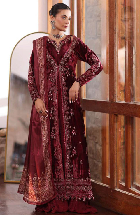 Sadiaasad - SUZAANIKARI WINTER SHAWL'24 BY NOOR BY SAADIA ASAD Embroidered Suits Unstitched 3 Piece - Winter Collection - aubranz.com