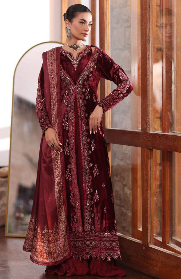 Sadiaasad - SUZAANIKARI WINTER SHAWL'24 BY NOOR BY SAADIA ASAD Embroidered Suits Unstitched 3 Piece - Winter Collection - aubranz.com