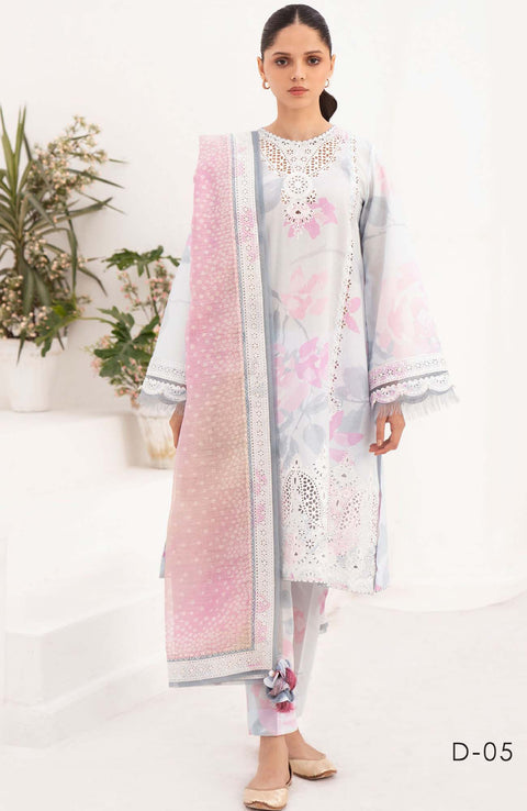 Jazmin - Delia By Jazmin Embroidered Lawn Suits'24 Unstitched 3 Piece Summer Collection - aubranz.com