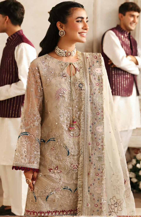 Nureh - Jhoomro By Nureh Embroidered Organza Suit Unstitched 3 Piece - aubranz.com