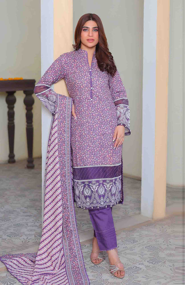 Abtextiles - Meerub Ikat Vol 2 Wrinkle Free Collection'25 By Ab Textile Embroidered Lawn Suit Unstitched 3 Piece - Summer Collection - aubranz.com