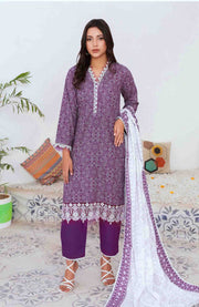 Abtextiles - Meerub Ikat Wrinkle Free Collection'25 By Ab Textiles Embroidered Lawn Suit Unstitched 3 Piece - Summer Collection - aubranz.com