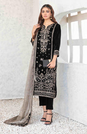 Tawakkalfabrics - VELVET REVERIE BY TAWAKKAL EMBROIDERED SUITS UNSTITCHED 3 PIECE - WINTER COLLECTION - aubranz.com