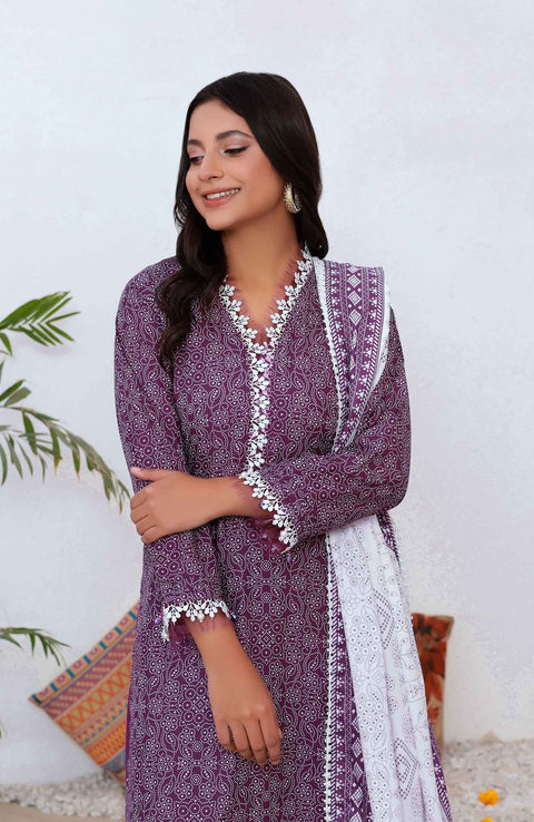 Abtextiles - Meerub Ikat Wrinkle Free Collection'25 By Ab Textiles Embroidered Lawn Suit Unstitched 3 Piece - Summer Collection - aubranz.com