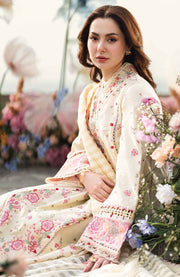 Qalamkar - Qalamkar Sahil Luxury Lawn'25 Embroidered Suit Unstitched 3 Piece - Summer Collection - aubranz.com