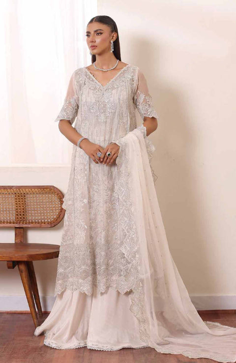 Sadiaasad - De Luxe'24 Noor By Saadia asad Embroidered Chiffon Suit Unstitched 3 Piece - aubranz.com