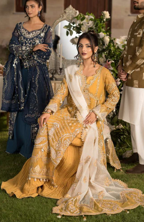Elaf - Celebrations by Elaf Embroidered Organza Suit Unstitched 4 Piece - Formal Collection - aubranz.com