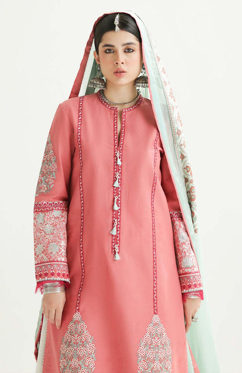 Zara_Shahjahan - Lawn Unstitched'24 By Zara Shahjahan Embroidered Lawn Suit Unstitched 3 Piece LUZS24L 1A - Summer Collection - aubranz.com