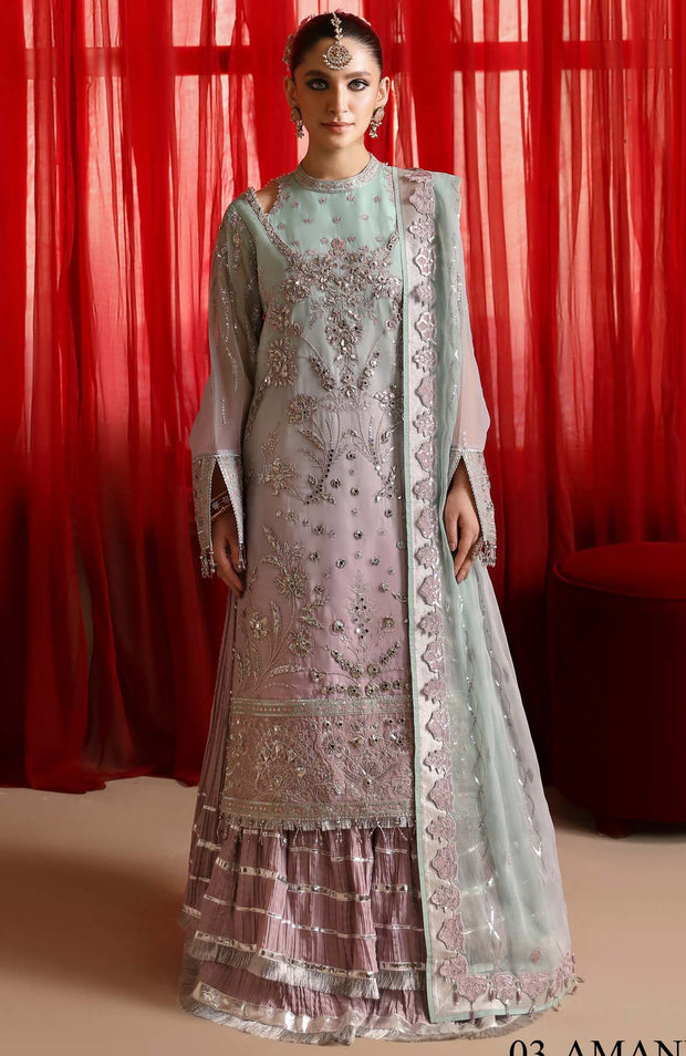 Alizehbybilal - REENA FORMALS'24 BY ALIZEH HANDCRAFTED SUITS UNSTITCHED 3 PIECE - WEDDING COLLECTION - aubranz.com
