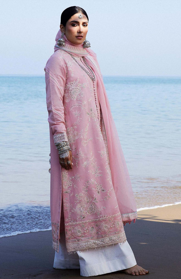 Zara_Shahjahan - Lawn Unstitched'24 By Zara Shahjahan Embroidered Lawn Suit Unstitched 3 Piece LUZS24L 1A - Summer Collection - aubranz.com